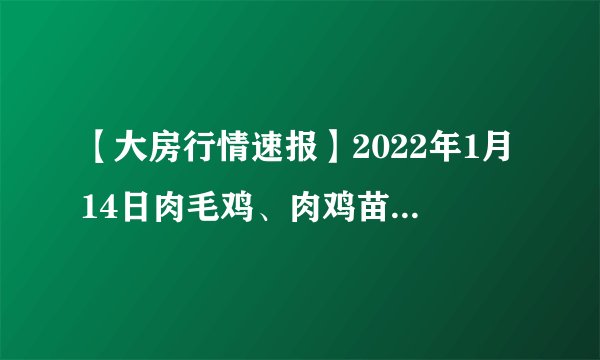 【大房行情速报】2022年1月14日肉毛鸡、肉鸡苗价格行情