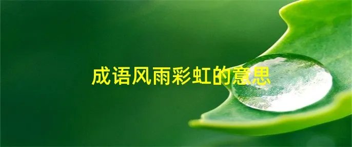 成语风雨彩虹的意思