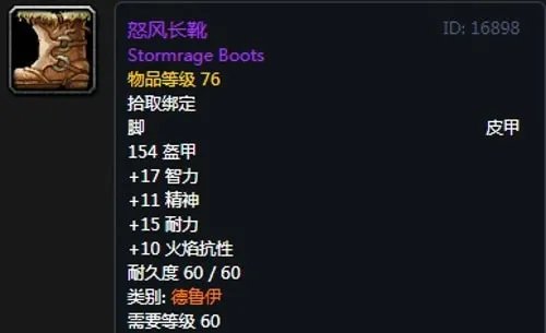 《魔兽世界》怀旧服德鲁伊T2怒风套装属性出处一览