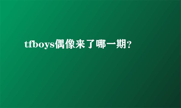 tfboys偶像来了哪一期？