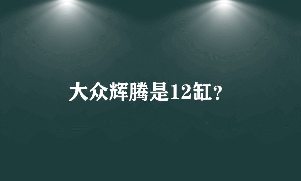 大众辉腾是12缸？