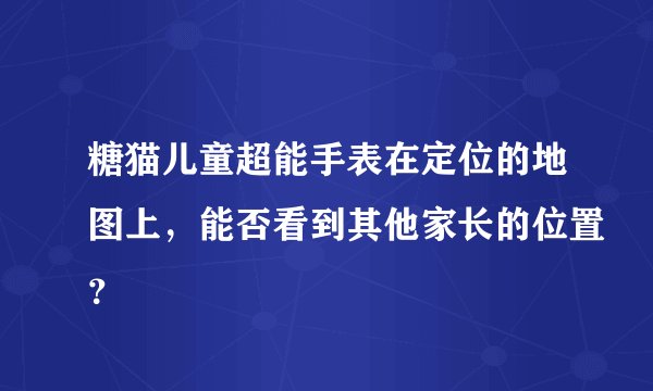 糖猫儿童超能手表在定位的地图上，能否看到其他家长的位置？