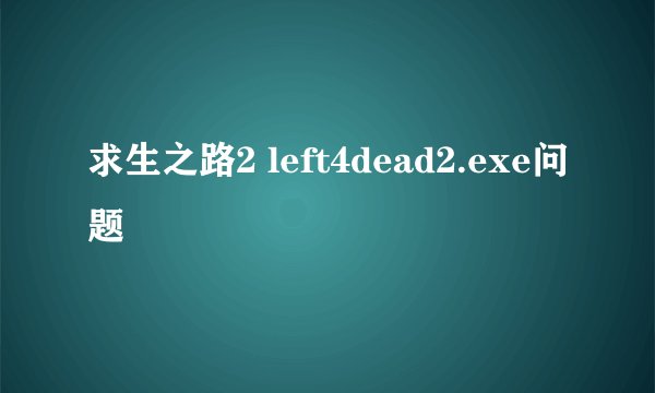 求生之路2 left4dead2.exe问题