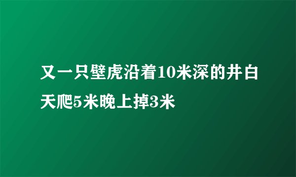 又一只壁虎沿着10米深的井白天爬5米晚上掉3米