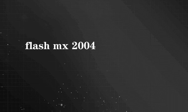 flash mx 2004