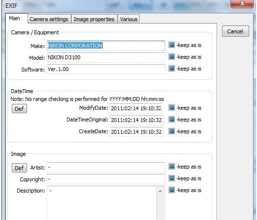 急，如何使用exiftool gui检查快门数？谢谢
