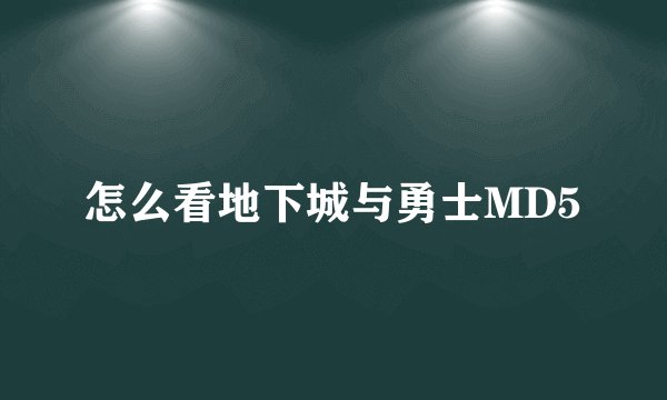 怎么看地下城与勇士MD5