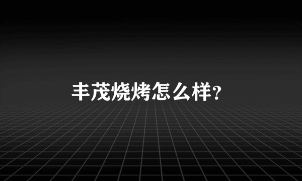 丰茂烧烤怎么样？