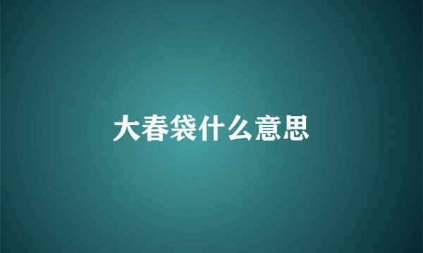 大春袋什么意思