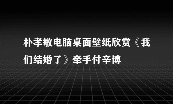 朴孝敏电脑桌面壁纸欣赏《我们结婚了》牵手付辛博