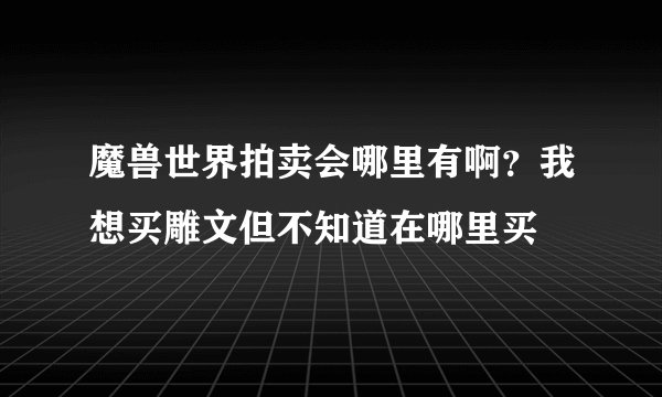 魔兽世界拍卖会哪里有啊？我想买雕文但不知道在哪里买