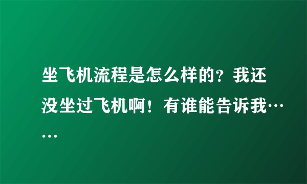 坐飞机流程是怎么样的？我还没坐过飞机啊！有谁能告诉我……