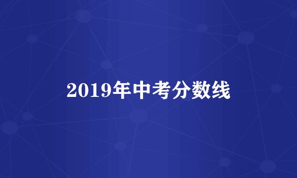 2019年中考分数线