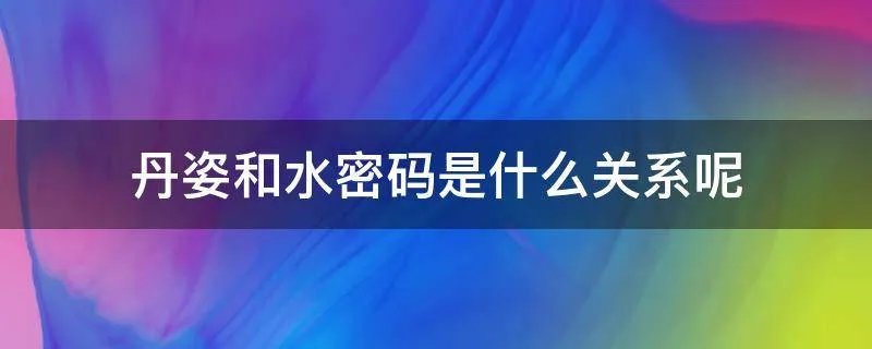 丹姿和水密码是什么关系呢