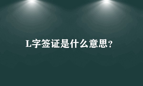 L字签证是什么意思？