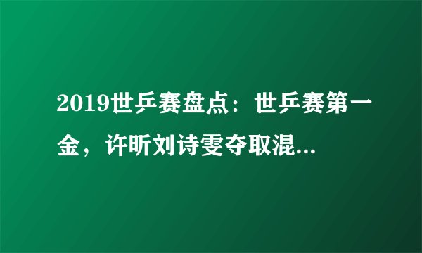 2019世乒赛盘点：世乒赛第一金，许昕刘诗雯夺取混双冠军之路